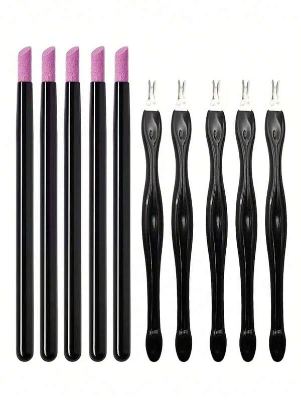 2/6/10pcs Nail Art Engraving & Polishing Pen, Fine Nail Surface Polishing Stick, Dead Skin Remover, Nail Care Tool, Quartz Nail Pen, Manicure Tool