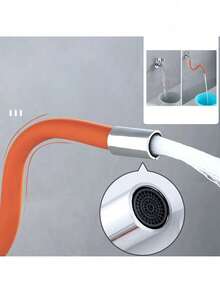 2/1pc Adjustable Foam Sink Drain Extension Pipe With Connector, 360° Faucet Extension Hose, Stainless Steel Material, Orange Rubber Soft Tube, Suitable For Bathroom, Kitchen, Toilet, Balcony And Wash Basin Drainage, Faucet Accessories, Home Essential, Suitable For Halloween, Thanksgiving, Christmas, New Year Gifts And More - Multiple Styles - View 3