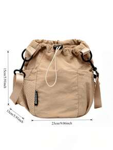 Custom Nylon Casual Crossbody Bag For Women, Fashionable Drawstring Bucket Bag, Versatile Phone Pouch For Outings, Functional Drawstring Bucket Bag - Multicolor - View 8
