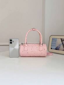 New Fashion Versatile Shoulder Bag Underarm Bowling Bag For Women - Pink - View 3