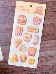 3D Shake Water Stickers Embossed Adorable Assorted Decals Mini Hamburger Cartoon 3D Stickers For Boys Girls Children Teens Students Laptop - Multicolor - View 11