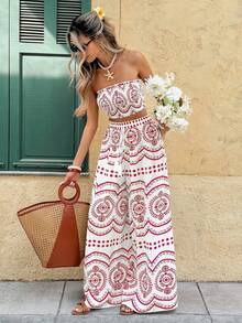 Women Two-Piece Outfits - 紅色 - 查看 1