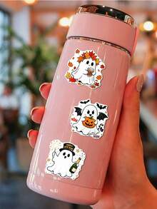 POKOJA LAND 50pcs Cute Ghost Waterproof Sticker Set, Halloween Aesthetic Ghost Decorative Stickers, Back To School Cute Ghost Gift Stickers, Suitable For Teenage Girls - Multicolor - View 5