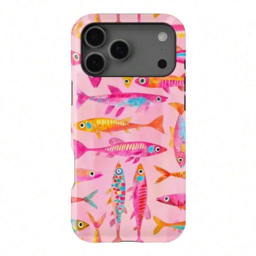 Pink Cartoon Fish Design MagSafe Phone Case For IPhone 17 16 15 14 13 12 11 Pro Max - 白色 - 查看 1