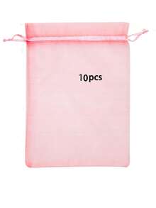 5/10/20/50/100pcs Multi-Color Gauze Bags, Gift Packaging Bags, Gift Bags, Home Daily Necessities, Nylon Storage Bags, Holiday Party Supplies, Wedding Supplies, Gift Decoration Packaging, Small Packaging Bags, Jewelry Accessories Packaging, Gift Hanging Bags, Birthday Gift Jewelry Drawstring Bags - Pink - View 27