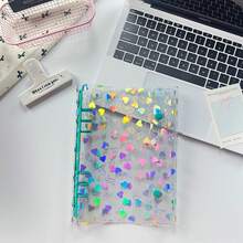 A5 Size Colorful Heart Pattern Portable Binder, Notebook Set, Large Capacity Sticker Book, Sticker Organizer, Pocket Book, Transaction Card Holder, Planner, Stamp Book, Sticker Book Refill, Photo Organizer, Stickers, Storage, Card Holder, Wallet, Card Storage, Candy Drop Stickers, Photo Album, Sticker Book Binder, Fan Event, Stationery. - A5 Heart-shaped Double Snap - View 20