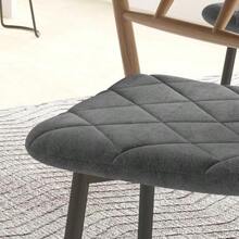 Set Of 4 Dining Chairs With Backrest, Velvet Look, Padded And With Metal Legs, For Dining Table, Grey. - 灰色 - 查看 7