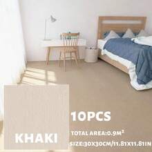 10pcs Modern Self-Adhesive Floor Decorative Stickers, Geometric & Striped Patterns, Straight Layout, Anti-Slip & Wear-Resistant, Easy Installation, Suitable For Bedroom And Office - A - View 10