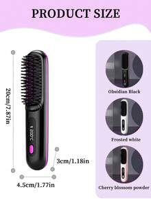 SKYWORTH Rechargeable Curling Brush, Makes Curls More Stylish, Anti-Static Frizz-Smoothing Comb, Suitable For Wavy Hair, Curling Styling Tool, Perfect Choice For Birthday And Holiday Gifts - Multicolor - View 6