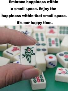 Authentic Mini Mahjong Set, Portable Mahjong Table Game For Outdoor Travel, Suitable For Family Entertainment And Outings, Interactive Game, Party Game, Holiday Game, Creative Small Gift, Travel Game, Ideal Halloween And Christmas Gift, Birthday Gift, Valentine's Day Gift - Multicolor - View 6