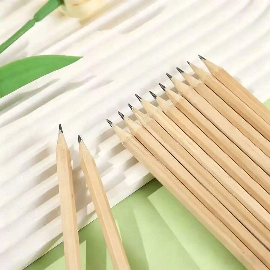 150支六角形HB石墨鉛筆，天然木材，未削尖，無橡皮擦，大包裝教室禮品