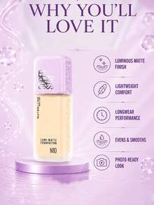 Maybelline 美寶蓮持妝清透粉底液#M10，正裝35ml/小樣10ml，輕盈持久，防汗，霧面妝效，有效遮瑕，適合中性偏白膚色 - 美寶蓮持妝輕透粉底液N10 - 查看 7