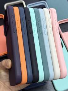 VRNOEI Casing Pelindung Minimalis Magnetik Biru Tua, Kompatibel dengan iPhone 17 Pro Max, 11 13 12 14 15 16 Pro Max, Mendukung Pengisian Daya Nirkabel, Perlindungan Kamera Beludru, Casing Ponsel Seri, Aksesori Casing Ponsel Unisex - Biru tua - View 9