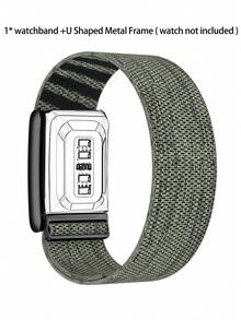1pc Elastic Nylon Watch Band, Suitable For 5.0/4.0, Breathable Protective Sports Wristband, Compatible With 5.0 Watch Band (Black U-Shaped Adjustable Connector) - 彩色 - 查看 18