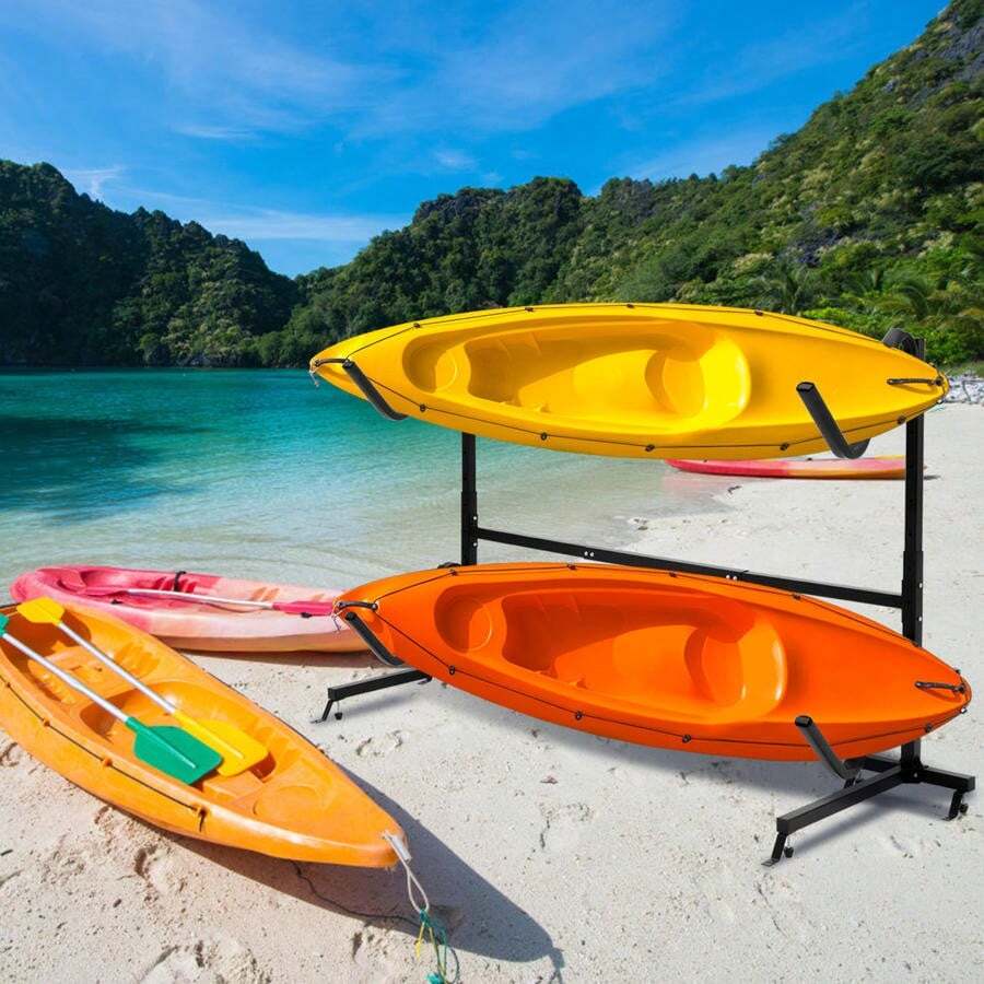 [Local Shipping] Freestanding Height Adjustable Dual Kayak Storage Rack-XY988627 - FXC8QGAKHSPGG0 - View 1