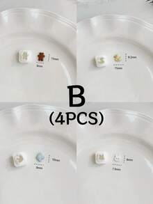 Mini Cute Shapes Polymer Clay Cutters, Tiny Animal & Food Molds For Kawaii Earring Crafts - White - View 8