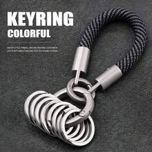 2026 New Woven Rope Keychain, High-Load Metal Ring Key Ring, Minimalist Elegant Textured Key Holder, Suitable For Outdoor, Daily Use, Business Gift - Multicolor - View 5
