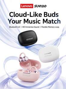 Lenovo SUNYAO Open-Ear Clip-On Bluetooth Headphones: Bluetooth 6.0, Low Latency, ENC Intelligent HD Call Noise Reduction, Long Battery Life, Sweat-Proof For Everyday Use, Stable During Exercise And Fitness, Comfortable For Extended Wear, Compatible With Smartphones And Tablets. - View 1