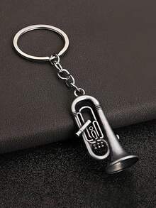 1pc Mini Saxophone Metal Keychain, Bohemian Style Musical Instrument Pendant | Music Theme Small Gift, Thoughtful For Father / Creative For Friends / Fun For Children, Dopamine Decor Gift - Multicolor - View 4