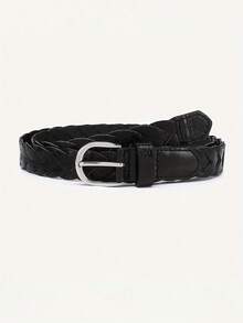 2/1pc Women's Fashionable Woven PU Belt With Square Buckle, An Ideal Accessory Designed Specifically For Dresses - Multicolor - View 9
