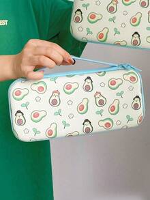 Bolsa de almacenamiento Fresh dibujos animados Avocado para Switch OLED con correa de transporte, funda protectora de carcasa dura de gran capacidad, resistente al agua y a la presión, bolsa de almacenamiento portátil anti-caídas para consola de juegos - Ver 5