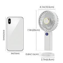 1件可攜式手持迷你風扇，5段風速可調，充電式電池，睫毛美睫師用品，女性化妝用小型個人睫毛風扇，適合夏季戶外活動、運動、辦公室、臥室、學校，禮品、日常使用、旅行必備 - 彩色 - 查看 4
