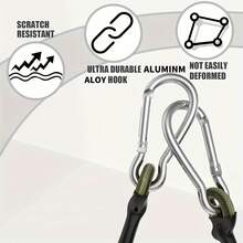 2pcs Elastic Rope With Carabiner Hook, Flexible And Durable Bungee Cord, Multi-Purpose Tie Down Rope For Camping, Luggage And Cargo Binding - Multicolor - View 8
