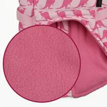 Cute Kangaroo Print Dog Winter Coat, Built-In Harness, Warm Padded Pet Jacket, Soft Fleece Lining, Zipper Closure, Adjustable Elastic Belly, Suitable For Small Dogs Winter Clothing (Pink) - Pink - View 7