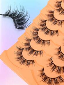 7 Pairs False Eyelashes,Natural Look Fake Eyelashes Strip False Lashes - Black - View 8