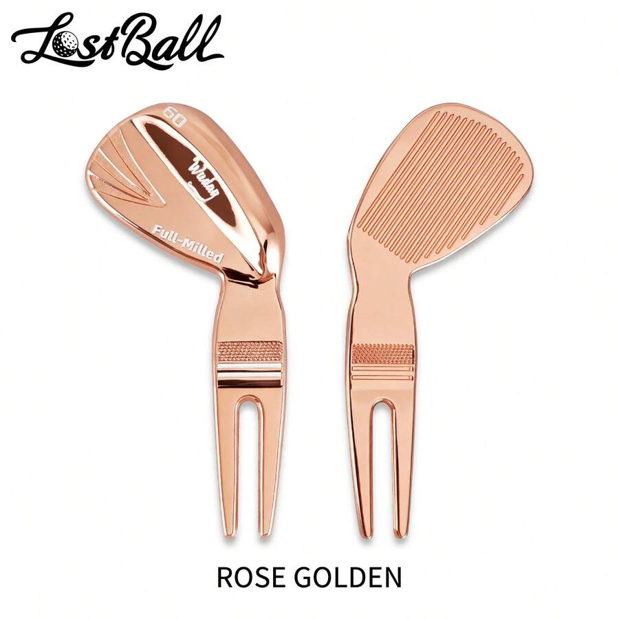 WUDAY Golf Course Repair Tool, Golf Club Shaped Repair Accessory, 2 Colors: Rose Gold/Gold/Bronze/Black, Golf Green Repair Tool, Quickly Repair Green, Enhance Golf Experience Golf Accessory - Champagne - View 1