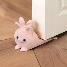 Door Stopper, 3D Printed, Pink Cat Design, Rabbit Ear 3D Structure, Non-Slip And Wear-Resistant Material, Prevents Door Collision, Avoids Finger Pinching, Stable Placement For Home And Office Spaces - C - View 12
