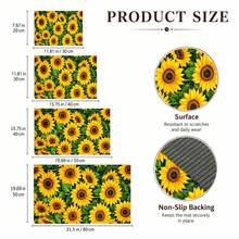 1pc Sunflower Pattern Diatomaceous Earth Absorbent Drainage Mat, Non-Slip Heat-Resistant Kitchen Countertop Drying Mat, Coffee Machine Mat/Beverage Mat/Dish Rack Mat, Easy To Clean And Hide Stains, Suitable For Kitchen, Dining Table, Coffee Bar, Bar, Party And Home Decor - Multicolor - View 6