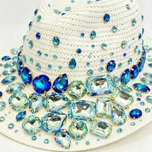 16pcs/Pack Sky Blue & Royal Blue Hollow Rhinestone DIY Decoration For Clothing, Shoes, Hats, Bags - Sky Blue - 16P - View 8