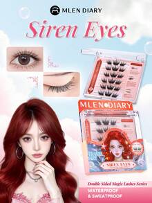 Mlen Diary Self-Adhesive False Eyelash Clusters, C Curl Glue-Free Reusable Cartoon Style False Eyelashes, Press-On Self-Adhesive Cluster Lashes, Natural Look DIY Eyelash Extension Set - C - View 8