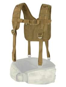 Tactical H-Harness Suspenders With Mesh MOLLE System And Adjustable Straps - Khaki - View 5