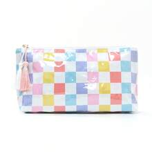 Tassel Striped Makeup Bag, Large Capacity Cosmetic Storage Bag, Color-Block Travel Portable Makeup Bag - Multicolor - View 12