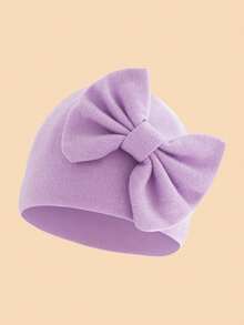 1PC Baby Cute Big Bow Soft Newborn Hospital Hat, Solid Color Breathable Comfortable Warm Baby Beanie, Suitable For Autumn/Winter Daily Rest And Sleep - Multicolor - View 7