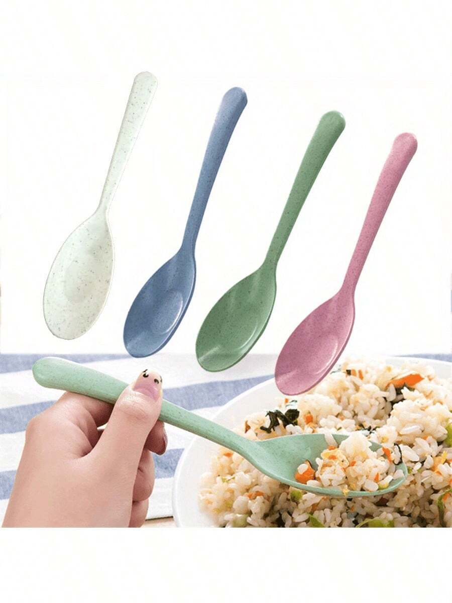 4pcs Long Handle Plastic PP Material Spoons - Perfect For Kitchen Cooking And Soup Serving - View 1