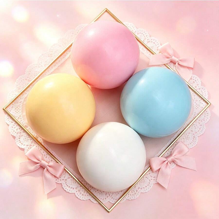 1pc Macaron Color Soft Squishy Stress Relief Toy, Each Ball Has A Smooth And Full Round Contour, Minimalist INS Style, Perfect As A Stress Relief Toy And Decorative Desk Ornament - Multicolor - View 1