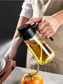 1/2Pcs Minimalist Home Style Transparent 2-In-1 Oil Sprayer Bottle, Kitchen Oil Dispenser, Multifunctional Olive Oil Mister & Pourer, Leak Proof Reusable Oil Control Container, 470ml Large Capacity, Ideal For Cooking, BBQ, Salad, Baking And Daily Kitchen Use, Practical Kitchen Gadget, Holiday Gift For Mother's Day, Valentine's Day, Graduation Season & New Year - View 2