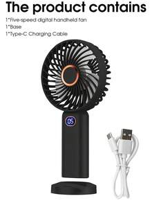 便攜式迷你手持旅行風扇，5段可調靜音風速，USB充電，適用於辦公室、房間、夏季降溫、海灘，伴娘禮物，男士女士通用，度假、母親節禮物、花園、畢業典禮，個性化禮物 - 彩色 - 查看 11