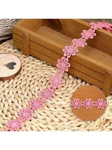 1碼玫瑰花蕾絲混色刺繡水溶性蕾絲飾邊，適用於衣物與旗袍裝飾 - 彩色 - 查看 52