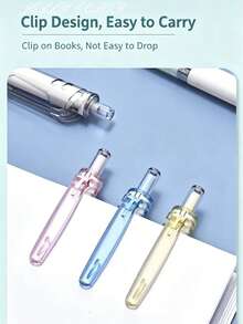 5PCS Macaron Transparent Press Gel Pens Set, Soft Silicone Grip Smooth Writing Ballpoint Pens, Cute Pastel Color Retractable Signature Pens, Back To School Office Student Writing Stationery, Random Color - A - View 8