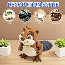 Posable Cartoon Beaver Stress Relief Toy, Full Body Flexible Joints With Original Brown And White Color Scheme, Big Eyes Cute Design - Bendable Fun Figure, Suitable For Children And Adults To Relieve Stress, Desktop Companion Pet, Healing Home And Office Collectible Decor - Beaver - View 7