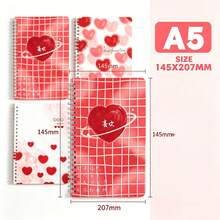 4PCS A5 Spiral Notebook Set, Cute Cartoon Cover, 60 Lined Pages, Random Pattern, Back To School Essential - A - View 8