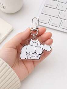 2D Cat & Mouse Acrylic Keychain, Funny Animal Shaped Bag Charm, Cute Car Key Pendant, Backpack Accessory, Earphone Case Accessory, Gift For Friends - Multicolor - View 5