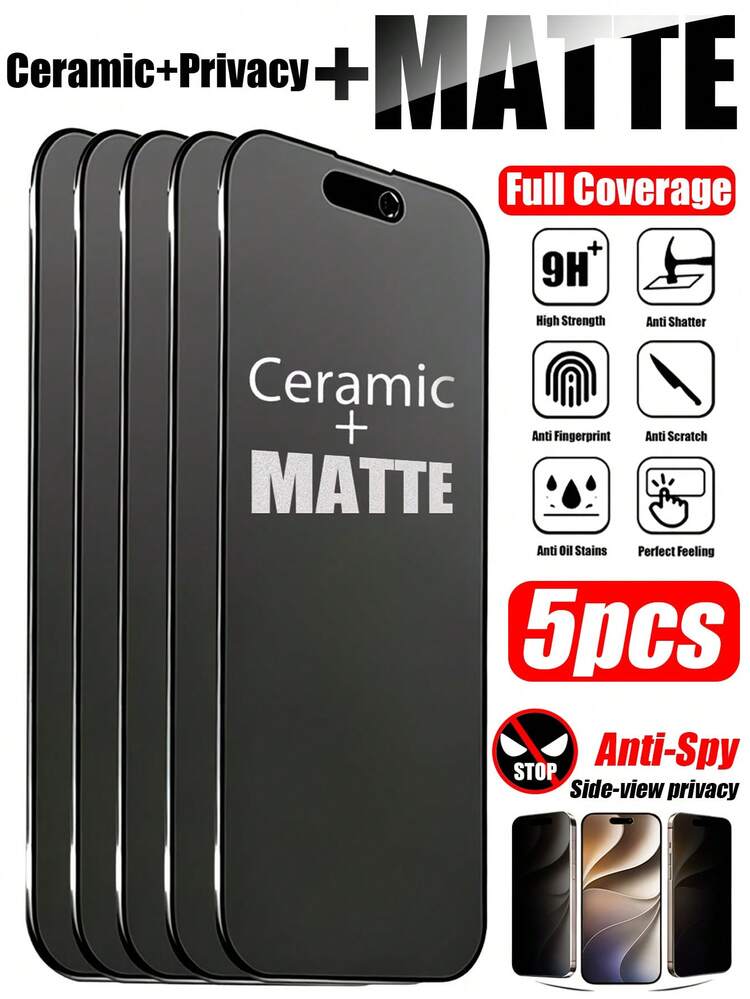 Gorilla Hero 5 buah - [Pelindung Layar Privasi Samping Bahan Keramik Matte] Secara efektif menghalangi pandangan samping dari kiri dan kanan. Bahan keramik mempertahankan sensitivitas sentuhan dan transmisi kecerahan. Bahan film yang lembut mudah dipasang, bahkan pemula pun dapat memasangnya dengan mudah, kompatibel dengan iPhone 17E, 17 Pro Max/17 Pro/17 Air/17/16 Pro Max/16 Pro/16 Plus/16/15 Pro Max/15 Pro/15 Plus/15/14/13/12 dan model lainnya. - Hitam - View 31