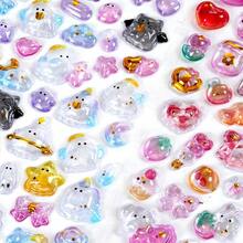 15pcs-Q-Lia 3D Ancient-Style Small Water Droplet Relief Three-Dimensional Crystal Sticker, Cute Glittering Raindrop Character Crystal Glue DIY Decorative Sticker - Multicolor - View 2