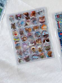 10pcs Cute Cat Laser Glitter Waterproof Four-Leaf Clover Translucent Decorative Stickers, DIY Scrapbook Planner Handmade Craft Materials - Multicolor - View 8