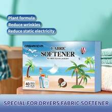 1 Box 40pcs Coconut Scented Fabric Softener Sheets, Laundry Softener, Long-Lasting Fragrance, Soften Clothes, Deodorizing Aromatic Laundry Sheets, Fragrance Sheets, Coconut Scent, Laundry Essential - Coconut Smoothie Sheets - View 5